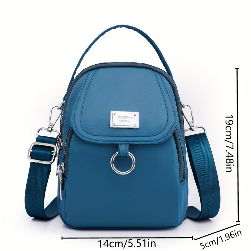 Solid Color Zipper Crossbody Bag – All-Match Coin Purse – Women's Shoulder Bag for Shopping