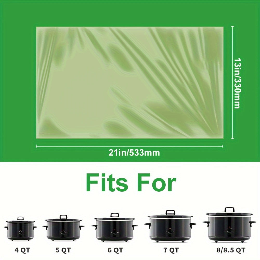 10pcs BPA-Free Slow Cooker Liners - Disposable, Fits 3QT to 8QT Pots, Oval & Round Compatible - Kitchen Essentials, 13" x 21"