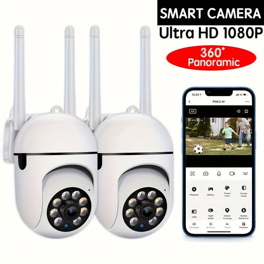 Spherical Security Camera – 1080P Wireless Wi-Fi with Motion Detection, Color Night Vision, and 355° Panoramic Surveillance – Smart Home Camera with Alarm Push, Two-Way Audio, Dual-Band Wi-Fi