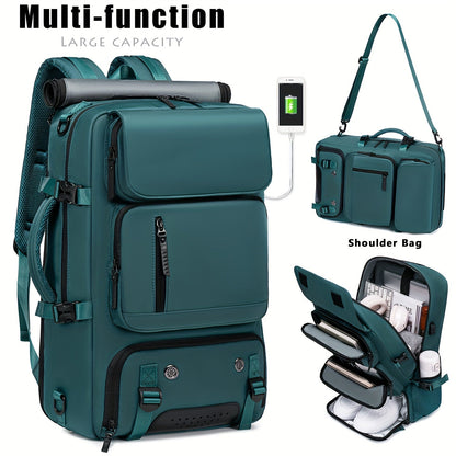 Multifunctional Travel Backpack - Waterproof Computer Backpack with Shoe Compartment, 17.3-Inch Laptop Carry-On, Airline-Approved Schoolbag for Men and Women