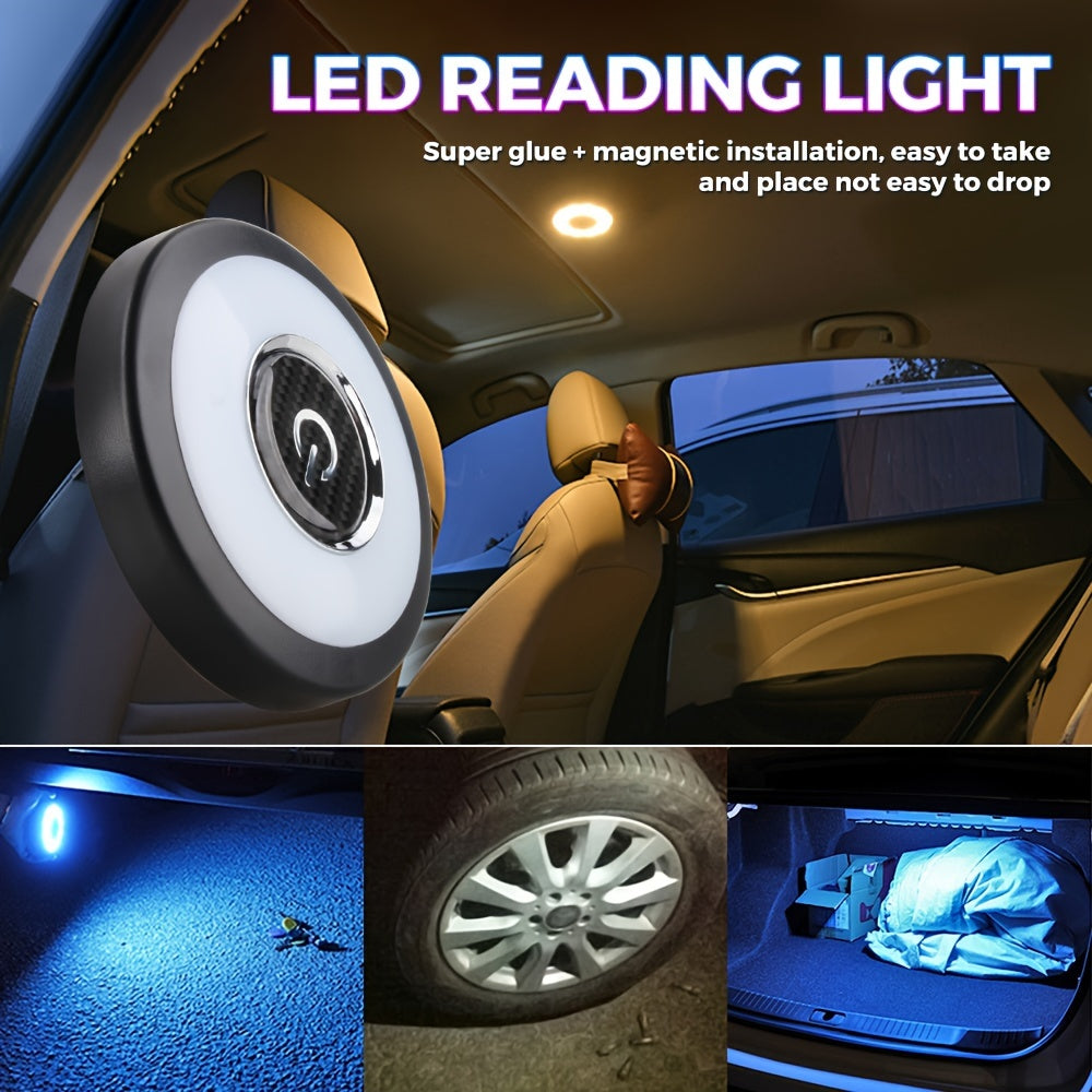Multicolor USB Rechargeable LED Car Interior Dome Light – Magnetic Roof Mount, Portable, Energy-Efficient, Ideal for Vehicle, RV, Camping, Reading, Bedroom