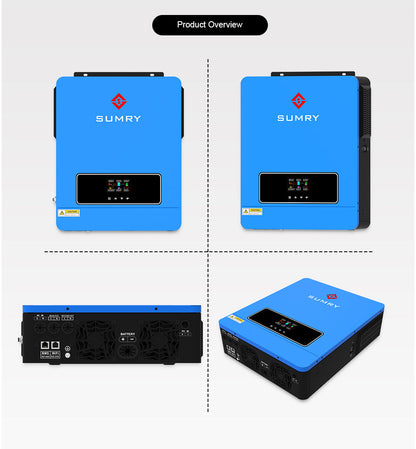 Sumry 3.6kW Hybrid Solar Inverter — 24V DC to 110/120V AC Dual Output with 120A MPPT