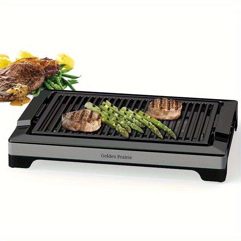 1600-1800W Electric Smokeless Indoor Grill - Fast Heating, Non-Stick, 5-Level Temperature Control | Dishwasher Safe, Cool-Touch Handles | Easy to Clean BBQ Grill for Indoor Cooking, Perfect for Family Gatherings