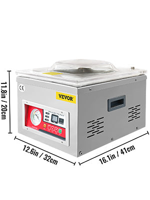 VEVOR DZ-260A Chamber Vacuum Sealer – 15.7" Sealing Machine for Home Use, Wet Foods, Meats & Marinades