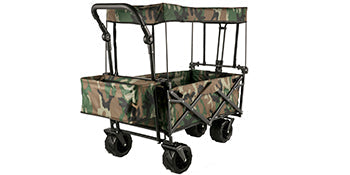 VEVOR Folding Wagon Cart with Adjustable Handle & Removable Canopy – Collapsible Oxford Cloth Utility Cart for Camping, Beach & Outdoor Use