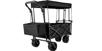 VEVOR Extra Large Collapsible Garden Wagon – Foldable Cart with Removable Canopy for Camping, Shopping & Groceries