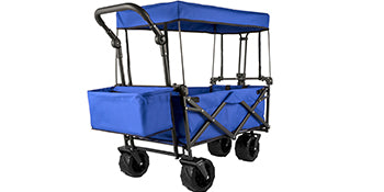 VEVOR Extra Large Collapsible Garden Wagon – Foldable Cart with Removable Canopy for Camping, Shopping & Groceries