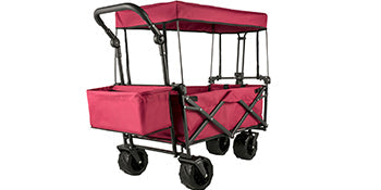 VEVOR Extra Large Collapsible Garden Wagon – Foldable Cart with Removable Canopy for Camping, Shopping & Groceries