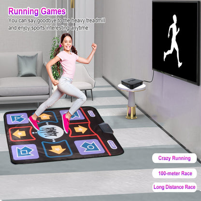 Dance Mat Electric HD TV Step Pad - 20+ Games, 200+ Songs, Fitness Mode, 2.4G Wireless Handle, Anti-Slip, MTV and Cartoon Modes - Ideal for Gifts, Christmas and Halloween