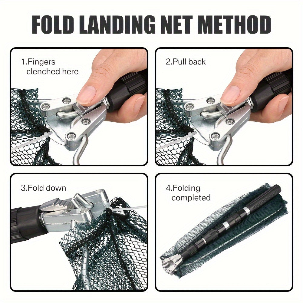 Deluxe Extendable Fishing Landing Net – Durable, Foldable, Portable, 34-51 Inches for Easy Catch & Release