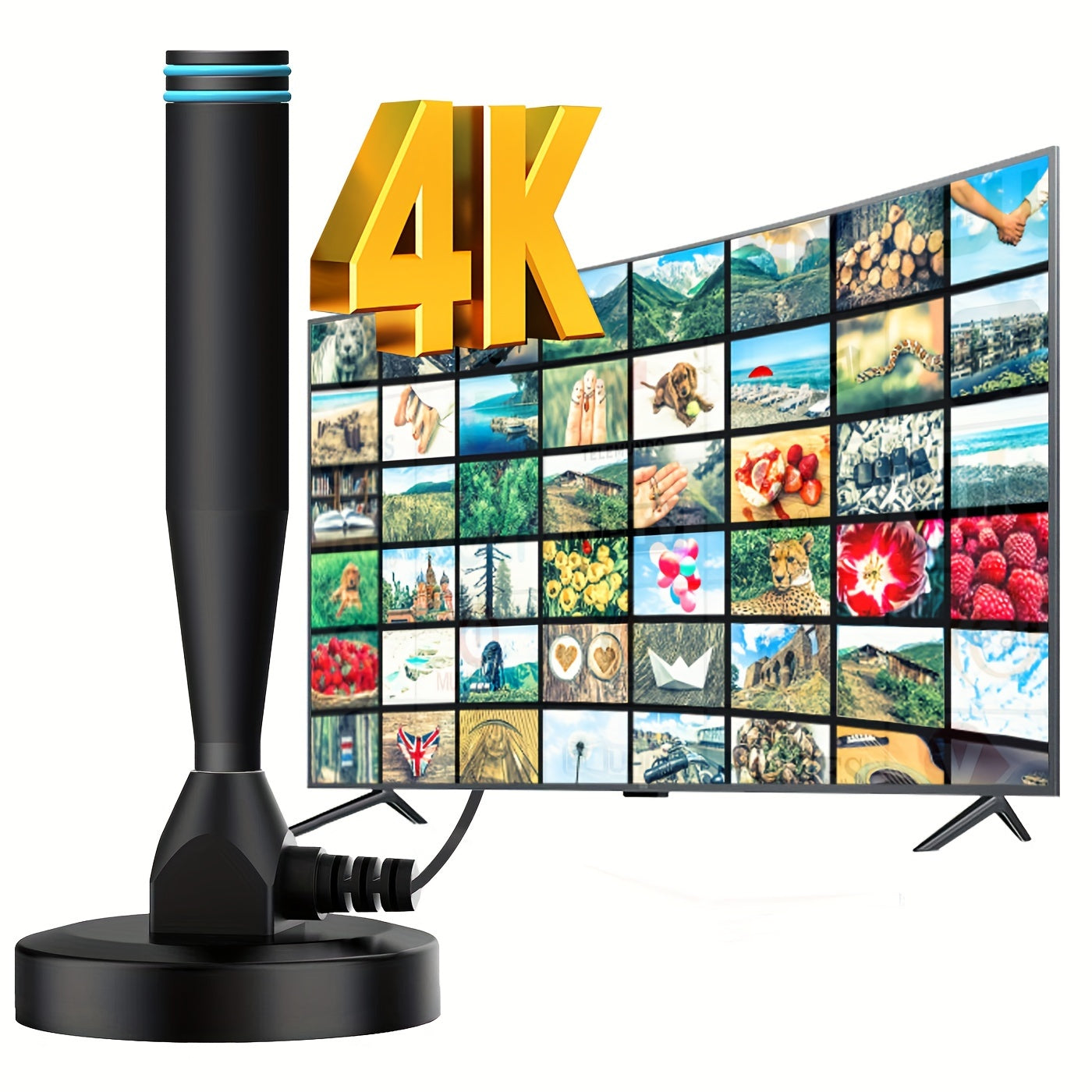 2024 Latest HD Digital TV Antenna - Indoor/Outdoor with Powerful Magnetic Mount, 360° Reception - Supports 4K and 1080p Local Channels