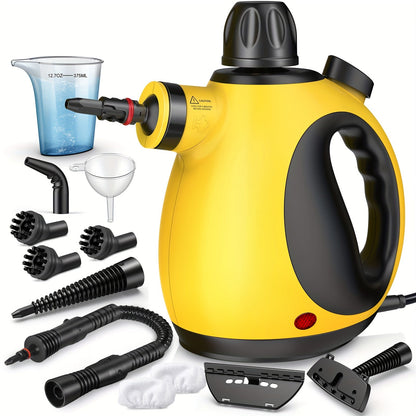 1050W Handheld Steam Cleaner – 12 Accessories for Multi-Surface Cleaning, Home and Car, Safety Lock, Fast Heat-Up, 11.83oz Tank, Chemical-Free and Portable