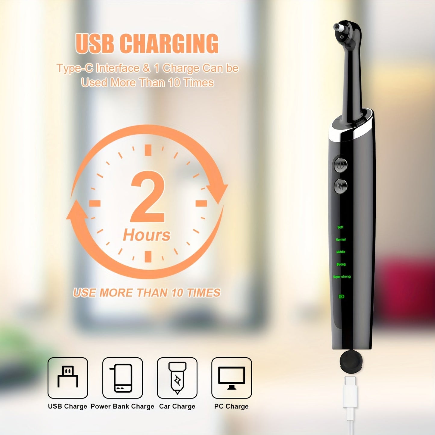 Professional Teeth Whitening Kit – Dental Water Jet with Electric Tooth Polisher, Multifunctional Heads, and Calculus Remover for Effective Plaque Removal and Home Oral Care