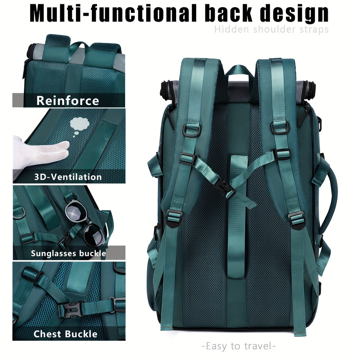 Multifunctional Travel Backpack - Waterproof Computer Backpack with Shoe Compartment, 17.3-Inch Laptop Carry-On, Airline-Approved Schoolbag for Men and Women