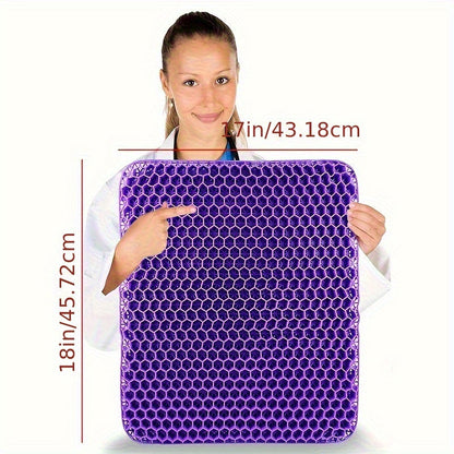 Purple Gel Seat Cushion - Pain Relief Pad for Back Pain, Sciatica, and Tailbone Pain, Ideal for Office Chair, Wheelchair, and Long Trips