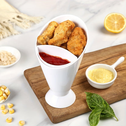 2 in 1 French Fries and Ketchup Holder - Restaurant Organizer to Keep Fries and Sauce Neatly Arranged