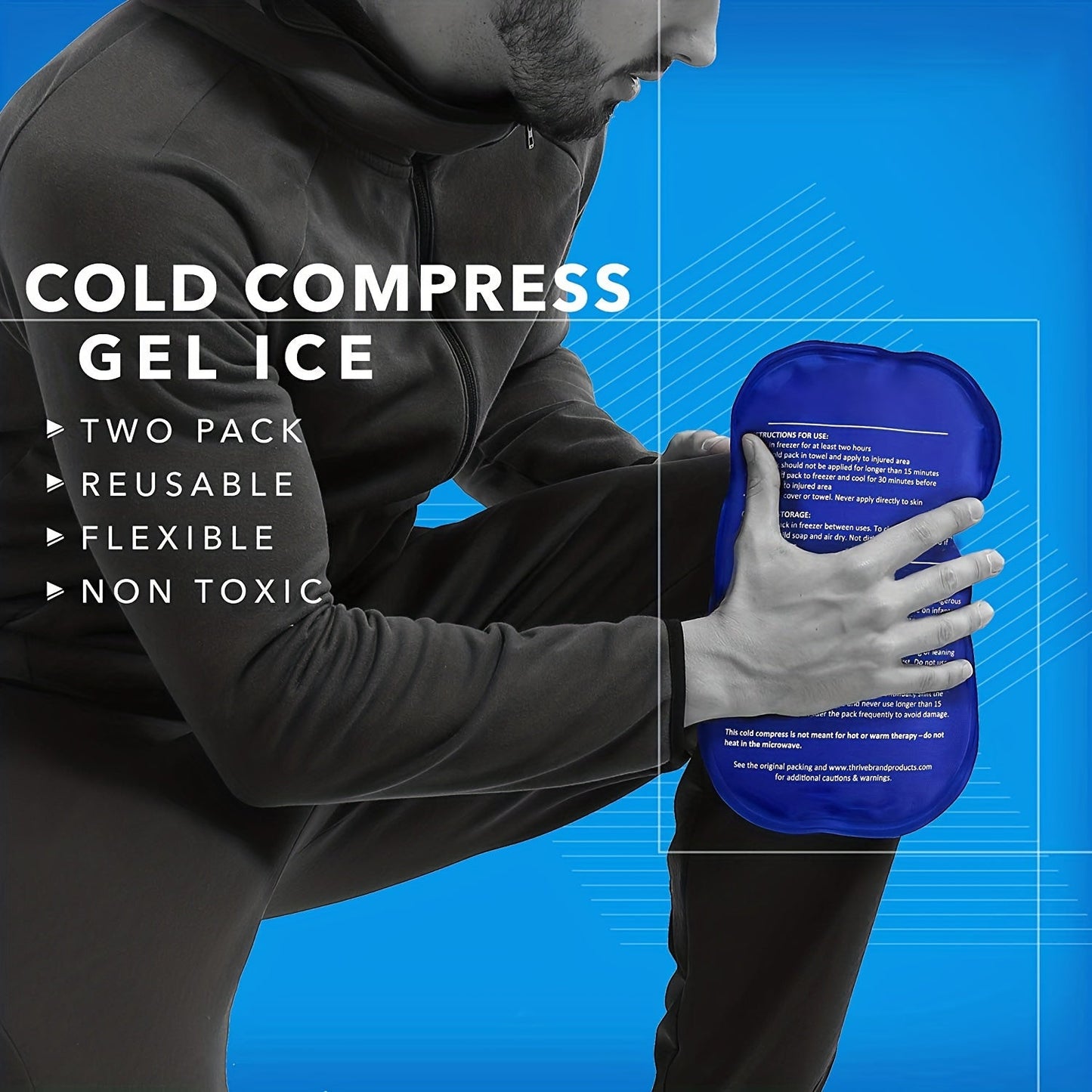 3pcs Reusable Hot and Cold Therapy Gel Wrap Set - Ice Pack for Injury Recovery, Joint Pain, Rotator Cuff, Knees, Back and More