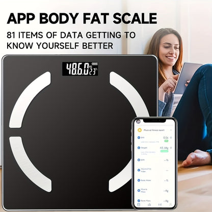 High Precision Body Fat Scale – Electronic Weight Scale with HD Display, 400 lbs Capacity, Multiple Health Data Analysis (BMI, Fat, Muscle, Moisture), Mobile App Connection