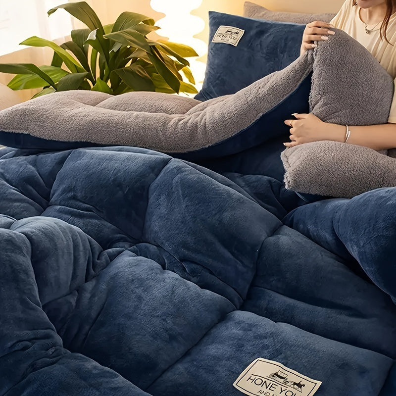 Luxury Plush Comforter - Soft, Anti-Static, Extra Thick, Multi-Needle Quilting, Lightweight and Warm - Cozy Autumn-Winter Bedding