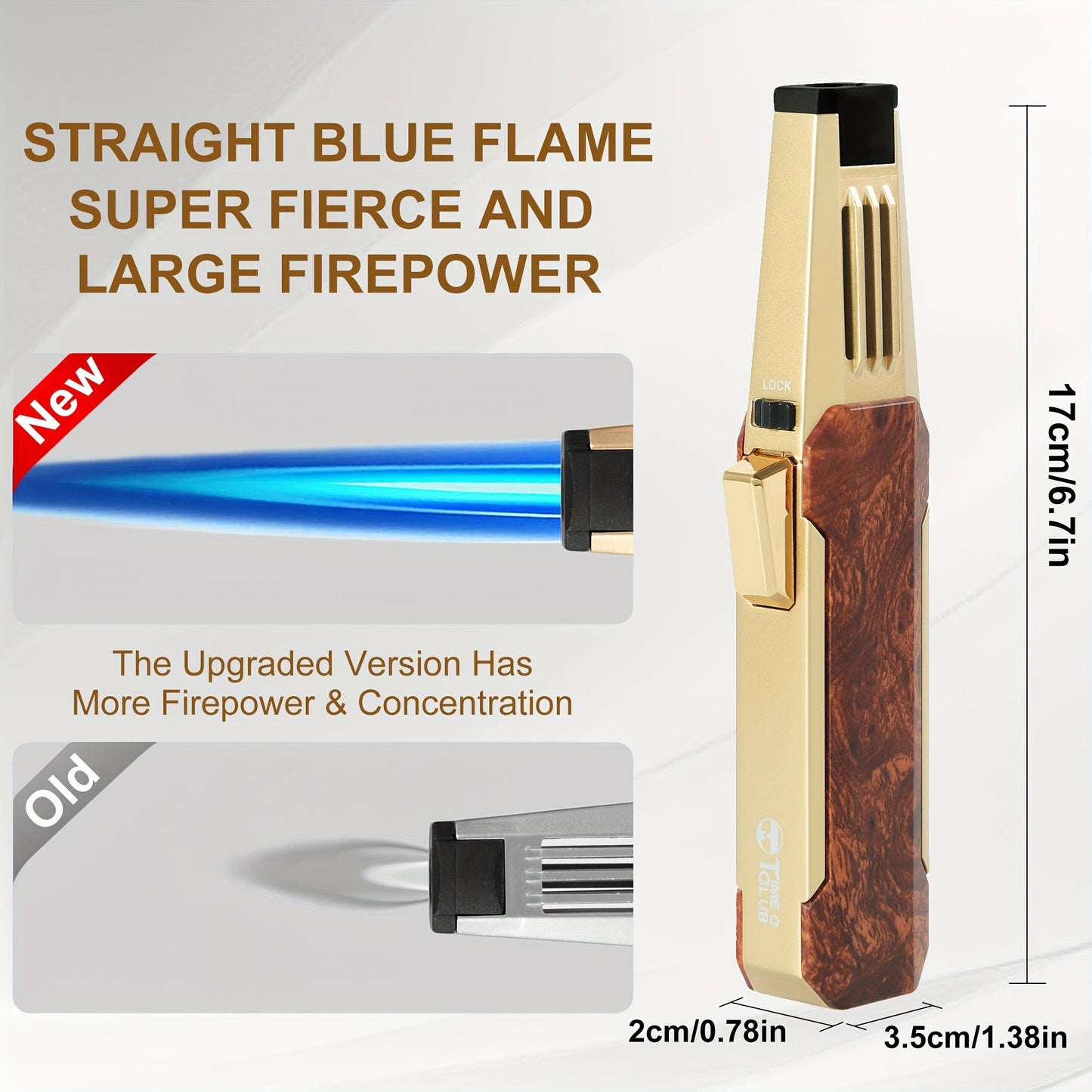 Refillable Butane Torch Lighter – Adjustable Flame Cooking Torch with Safety Lock for BBQ & Baking (Butane Gas Not Included)