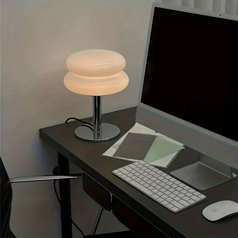 Murano Glass Table Lamp – Dimmable USB Powered Ambient Light for Living Room, Bedroom and Home Office, Ideal for Bedside, Nightstand and Desk Decor