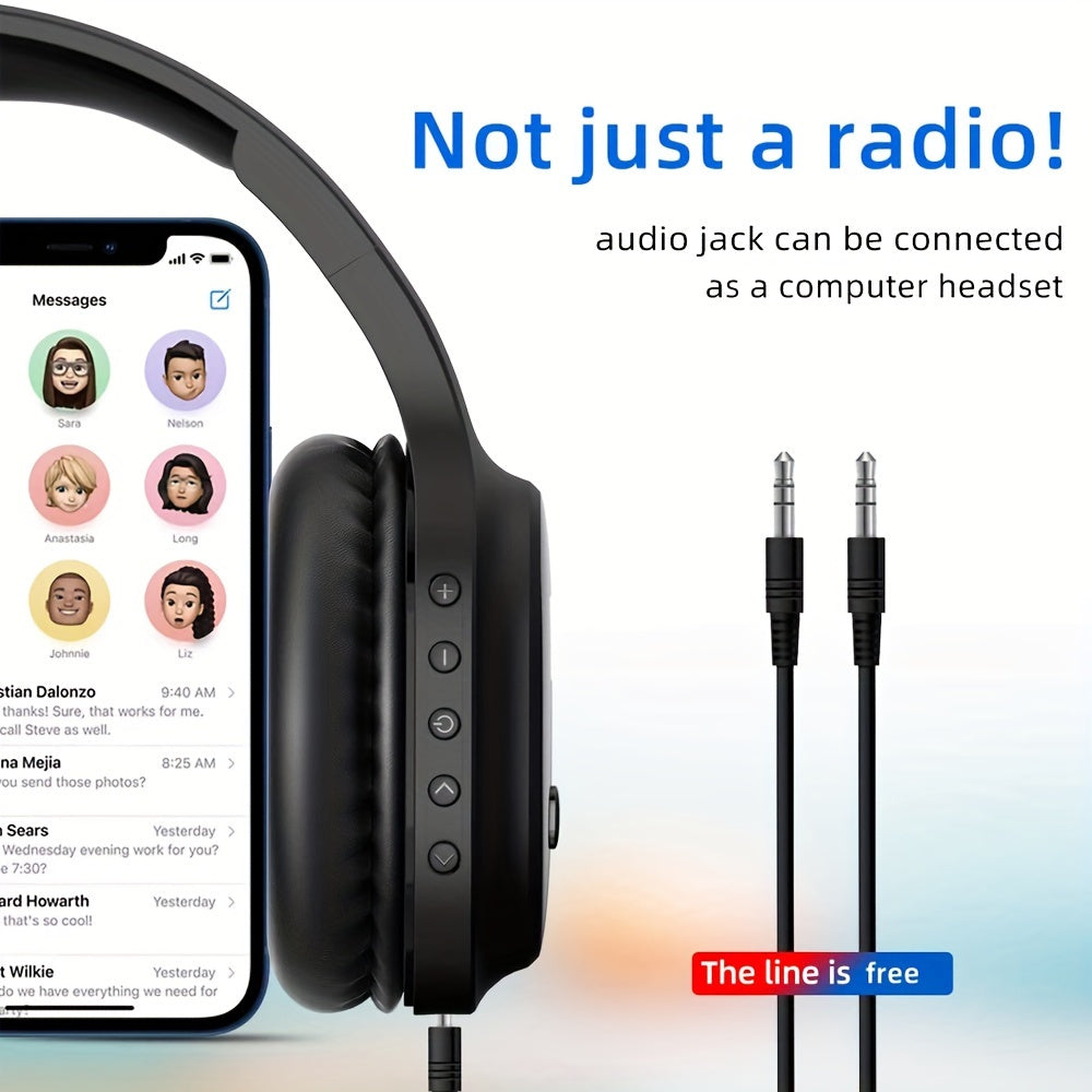 3 in 1 Multifunction Wireless Headphones - Audio Cable, Charging Cable, 650mAh Rechargeable Battery