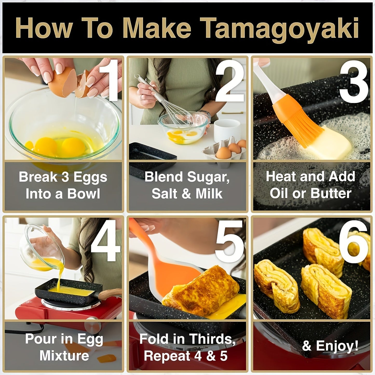 Japanese-Style Tamagoyaki Pan - Square Non-Stick Cooking Pan with Imitation Wood Handle | Ideal for Omelets, Frying, and Small Skillets - Perfect for Home Kitchens and Restaurants