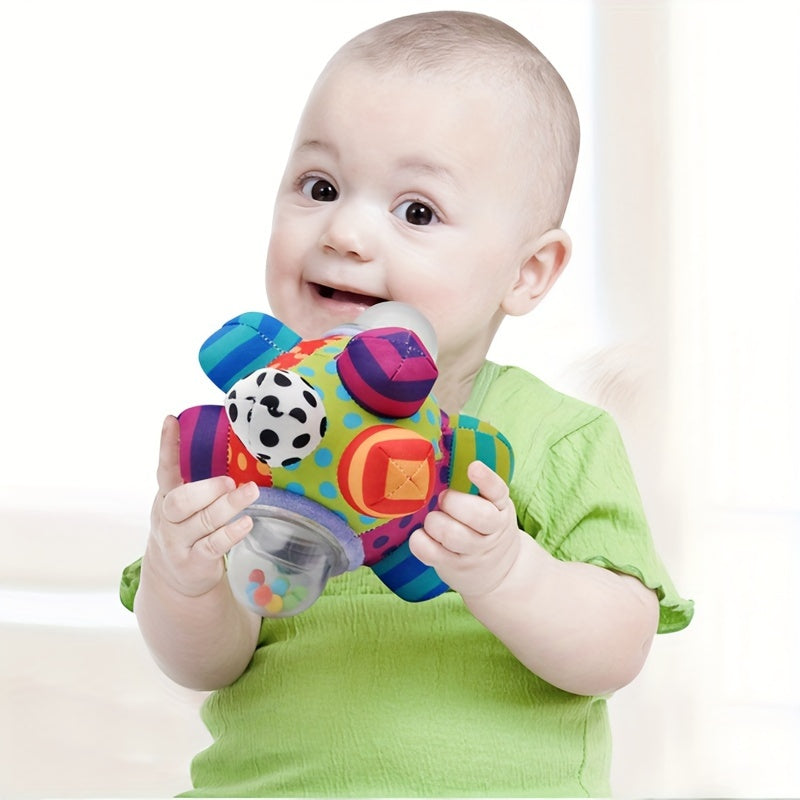 Baby Bomb Ball Rattle - Tactile Sensory 3D Cloth Ball for 0-1 Year Olds, Perfect Hand Grab Toy and Gift for Halloween, Christmas, Thanksgiving