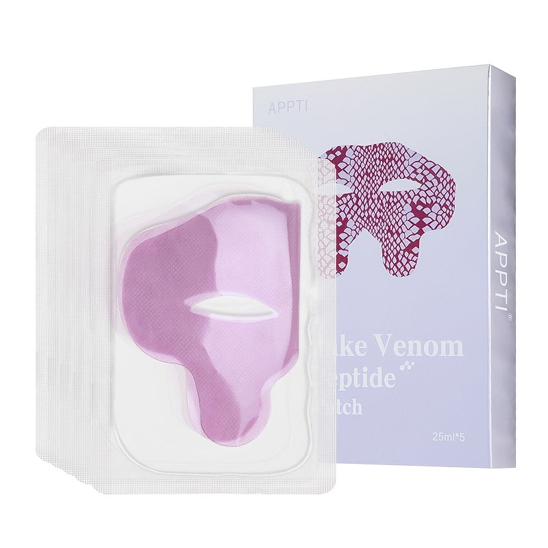 5pcs Snake Venom Peptide Eye Patch – 3 in 1 Under Eye, Forehead and Nasolabial Folds Patch | Skin Elasticity, Facial Firming and Hydrating