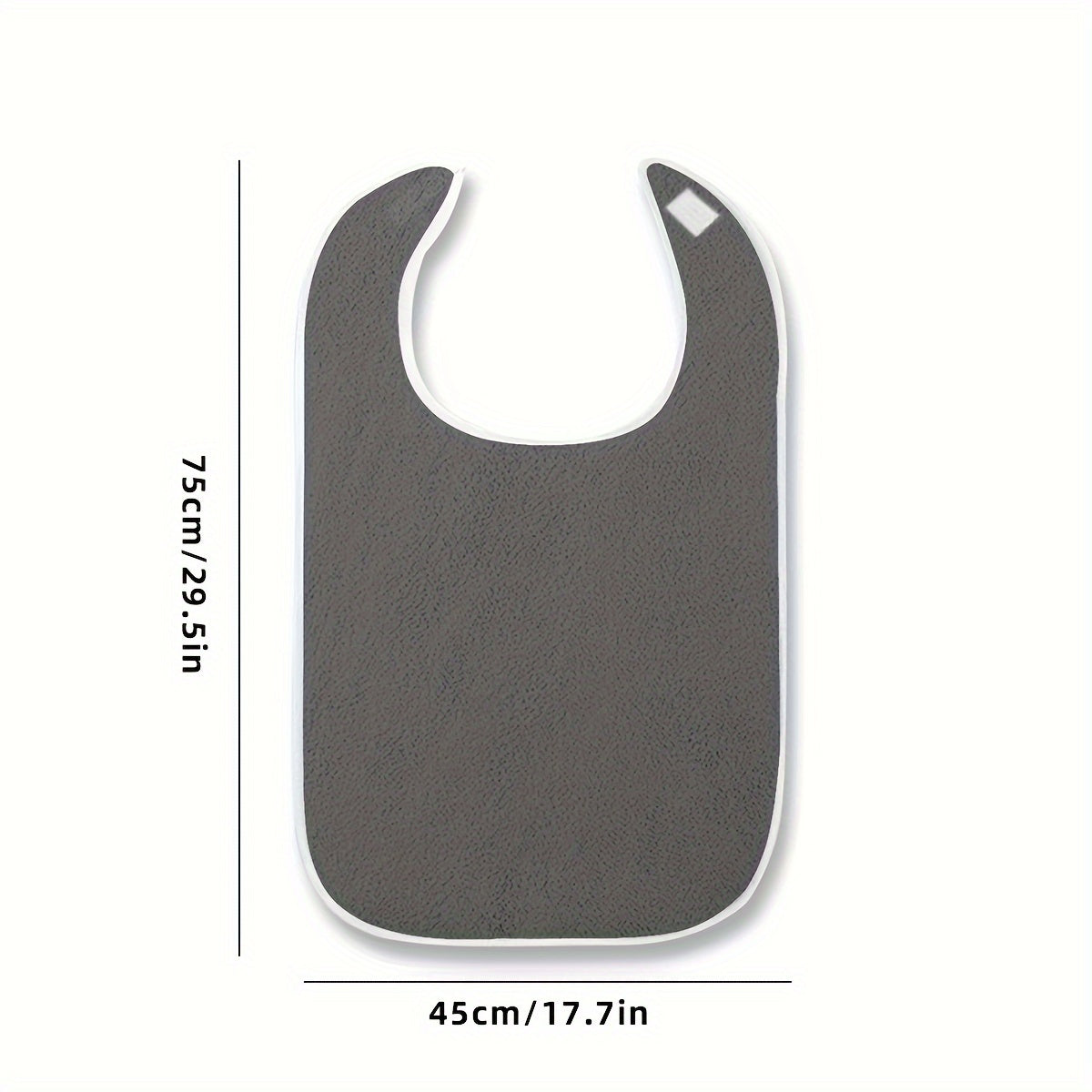 Adult Reusable Bib – Waterproof and Stain Resistant, Suitable for Seniors and Adults, Grey Towel Material, Machine Washable