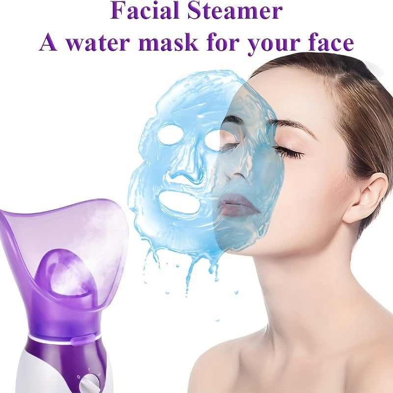 Professional Facial Steamer - Deep Cleansing, Hydrating Humidifier with Face Cover and Measure Cup - Portable, Easy to Use, US Plug