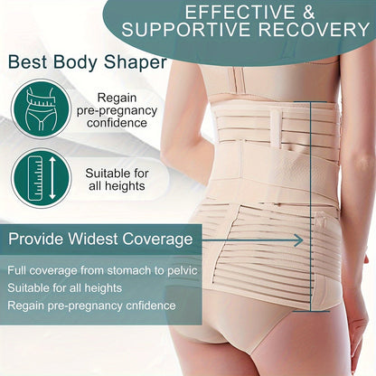 3 in 1 Postpartum Belly Band – C-Section Support Recovery Wrap and Abdominal Binder Girdle for Post-Birth Recovery