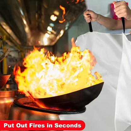 4 Piece Premium Fiberglass Fire Blankets - Heat-Resistant, Compact and Reusable for Kitchen, Home, School, Office, Camping, and Car Emergencies