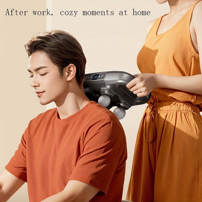 4 Head Handheld Deep Tissue Massager – Professional Equipment for Full Body Relaxation, Foot, Leg, Waist, Back, Neck and More