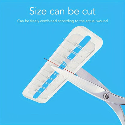 10PCS Elastic Bandage and Skin Suture Device - Scar-Free Zipper Style Wound Patch - Color Box Packaging