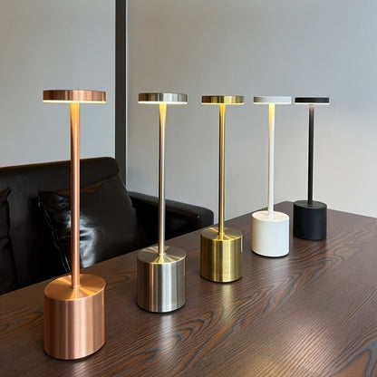 Modern Metal Desk Lamp - Touch Control LED with 3-Color Dimmable Lighting, USB Charging, Adjustable Brightness - Ideal for Bedroom, Living Room, Office and Home Decor