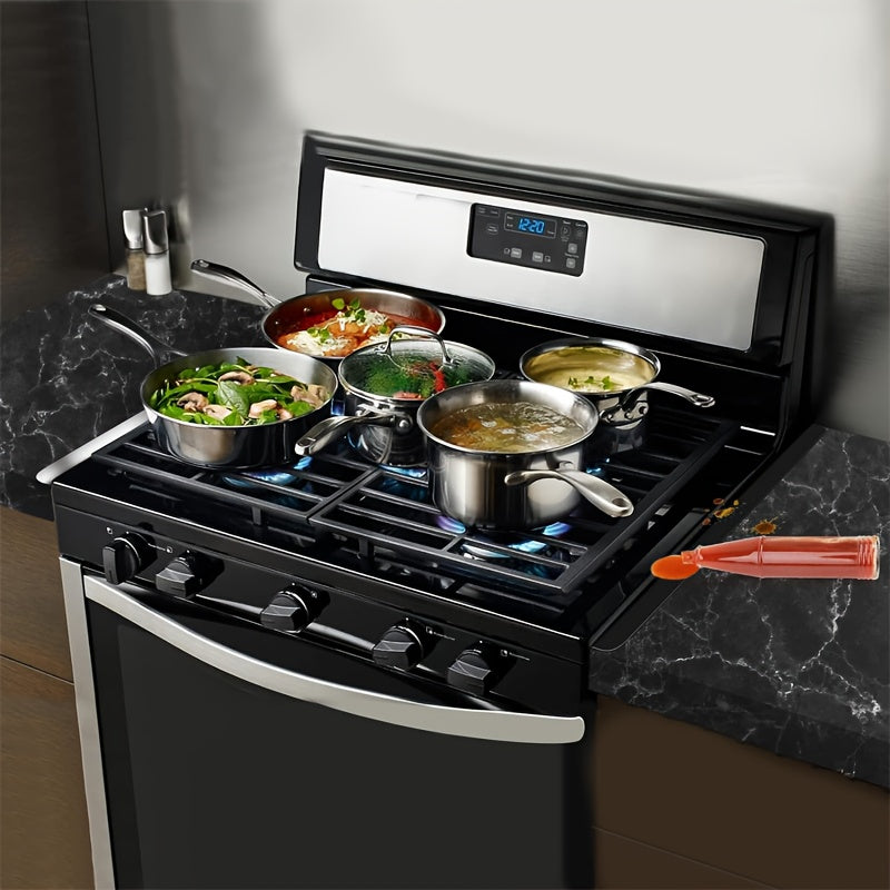 Stainless Steel Stove Gap Covers ( 2 Pack ) - Heat Resistant and Easy to Clean Gap Fillers for Stove to Counter, Oven Gap Cover, Side Guard Trim Kit, No Battery Needed
