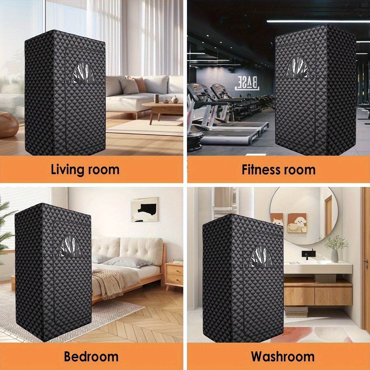 Portable Steam Sauna Box for Home – Full Body Sauna Spa for One Person with 3L 1200W Steam Generator, Remote Control, Foldable Chair, Ideal for Gym, Yoga, Pilates