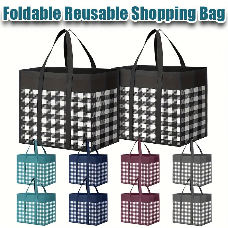 Non-Woven Large Capacity Storage Bag – Reusable Grocery Tote with Long Handle – Foldable for Shopping, Moving and Organization