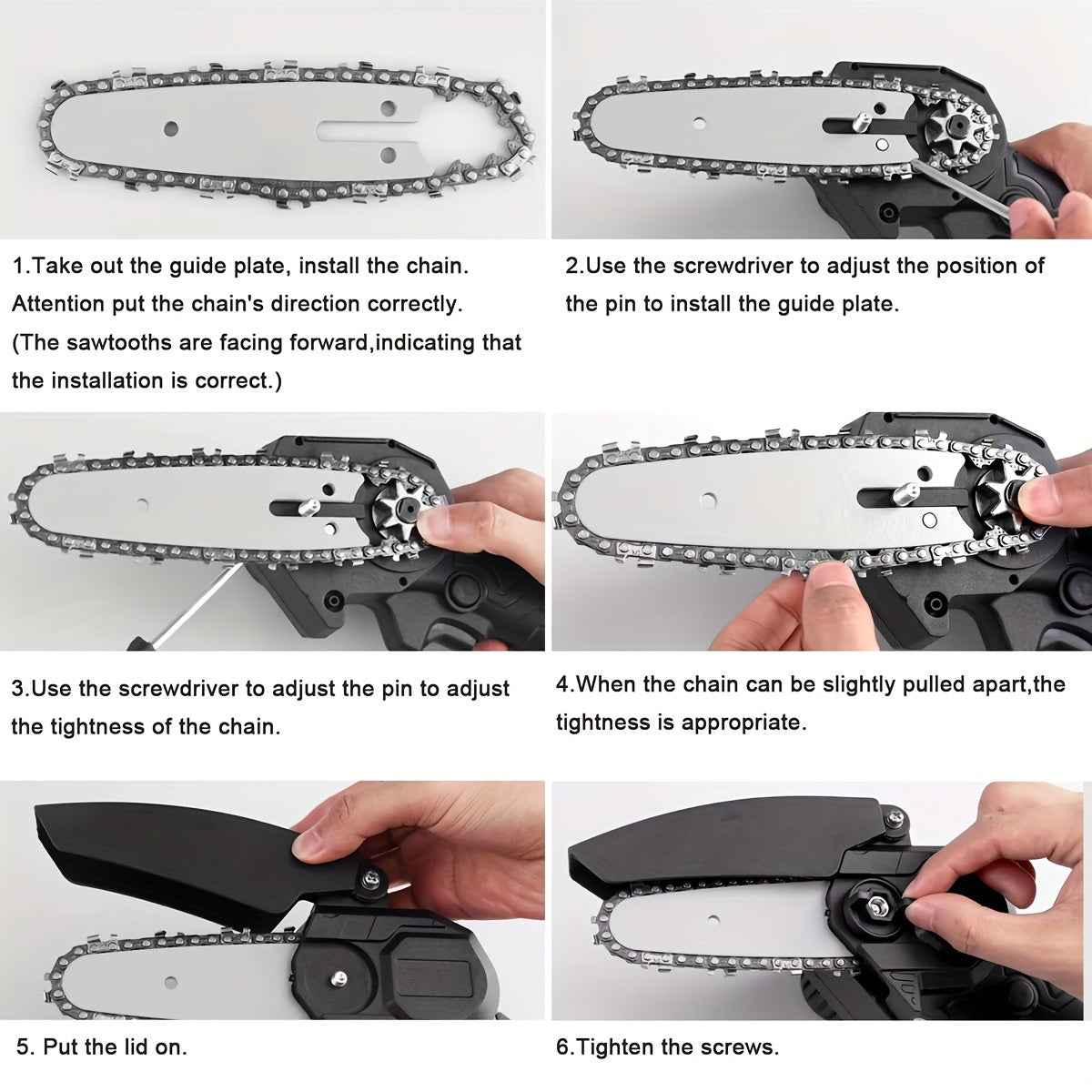 2x 6-Inch Mini Handheld Chain Saw - Band Saw with Splash Protection, Safety Lock, and 2 Batteries - Perfect Gift for Gardeners, Men, Women, and 50+ Birthdays