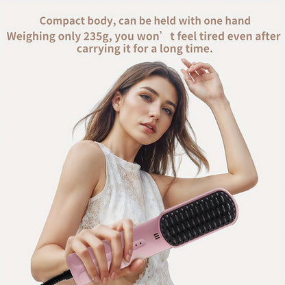 Mini Hair Straightening Comb - 4 Temperature Settings, Quick Heat Ceramic Heating, Anti-Hot Design, Automatic Power Off, LED Display - Professional, Portable for Home and Travel, Ideal Gift for Women