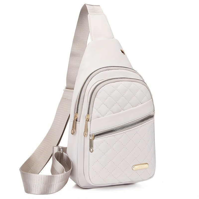 Starry Sky Nylon Sling Backpack for Women - Casual Sports Travel Crossbody Chest Bag, Adjustable Shoulder Strap, Multi-Pocket Fanny Pack