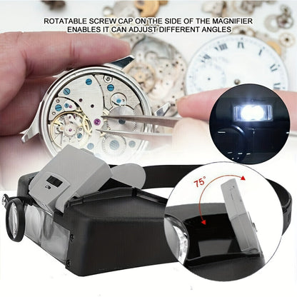 LED Magnifying Head Visor for Circuit Board, Clock & Watch Repair, Reading – High Magnification