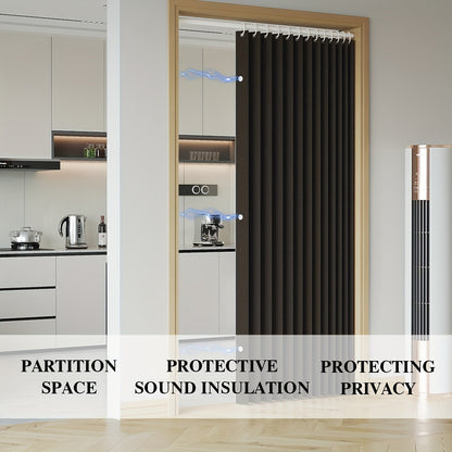 Waterproof and Scratch-Resistant Folding Door Curtain - Versatile for Kitchen, Office, Dining Room, Living Room, Bedroom | Invisible Partition, Easy Care, Polyester and Oxford Fabric, All-Season Modern Style with Magnetic Closure