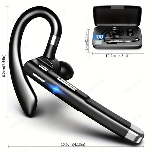 Mosyxe Wireless Business Headset - 120 Hour Standby, Built-in Microphone for iPhone & Android Phones