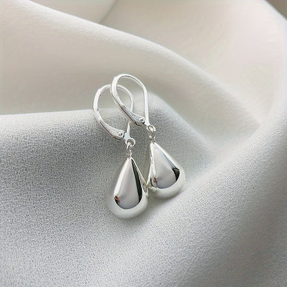 2 Pairs Teardrop Dangle Hoop Earrings for Women - Stainless Steel Hypoallergenic Silver & Gold-Plated, Lightweight Water Drop Leverback Hoops, Fashion Jewelry, Birthday & Holiday Gifts