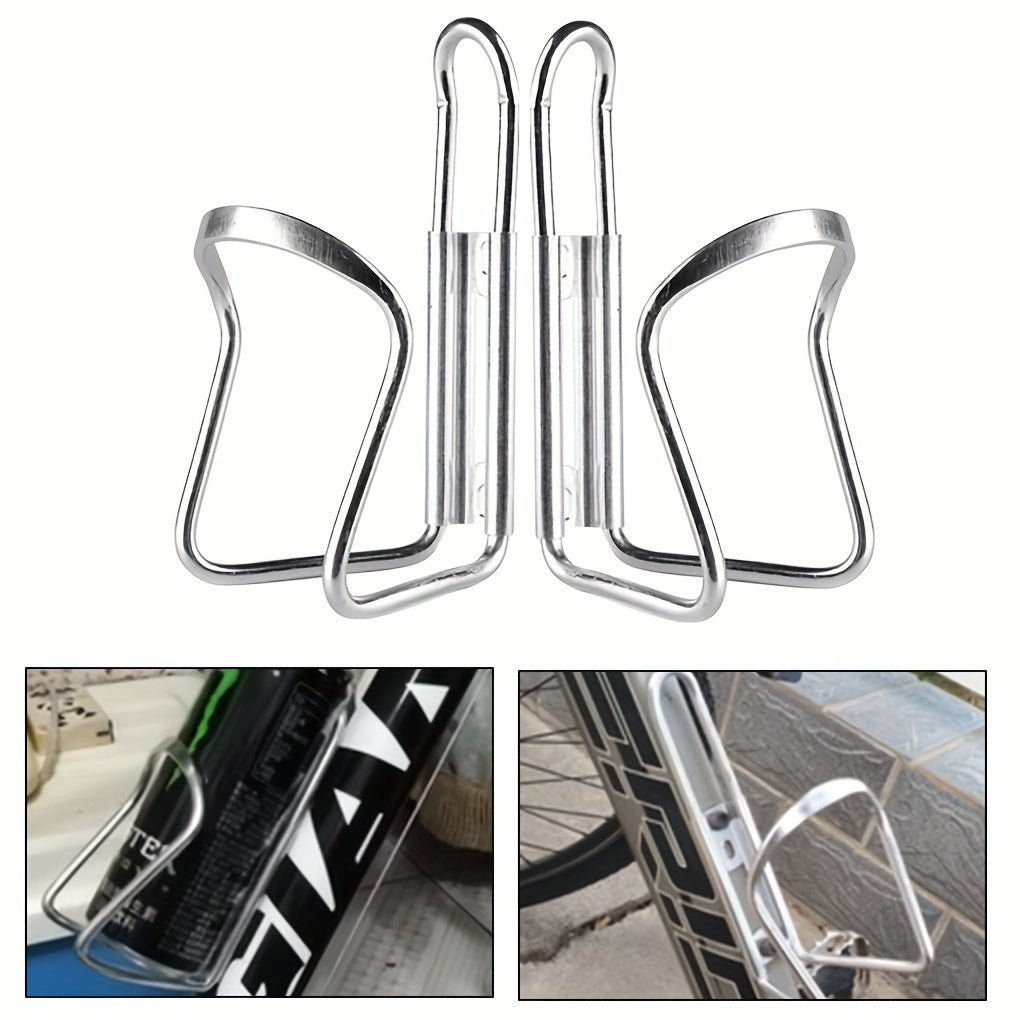 2pcs Mountain Road Bike Water Bottle Holder - Durable Aluminum Alloy, Adjustable Cup Holder, Easy Installation, Outdoor Cycling Rack, Lightweight and Compact, Black and Silver Options