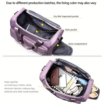 Large-Capacity Travel Luggage Bag - Portable Sports Zipper Handbag, Multifunctional Overnight Bag for Daily Use, Unisex