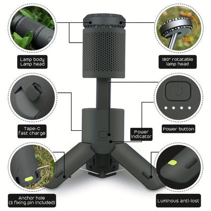 Topsky Multifunction Camping Light - Magnetic and Telescopic Rechargeable Lantern - Portable Outdoor Light for Adventure, Hiking, Emergency - Camping Essentials