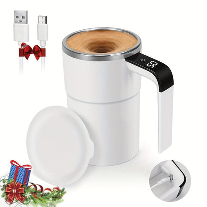 Fully Automatic 304 Stainless Steel Mixing Cup with Temperature Display – Portable Coffee Cup for Home and Office